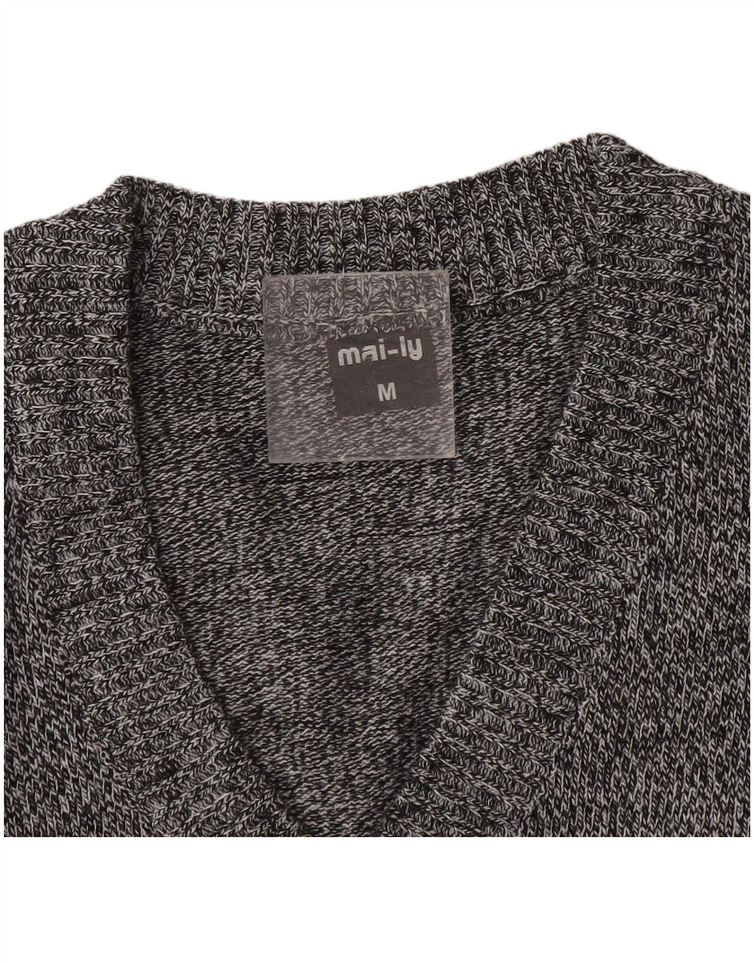 vintage Mens Vest Débardeur Gris Moyen Rayé