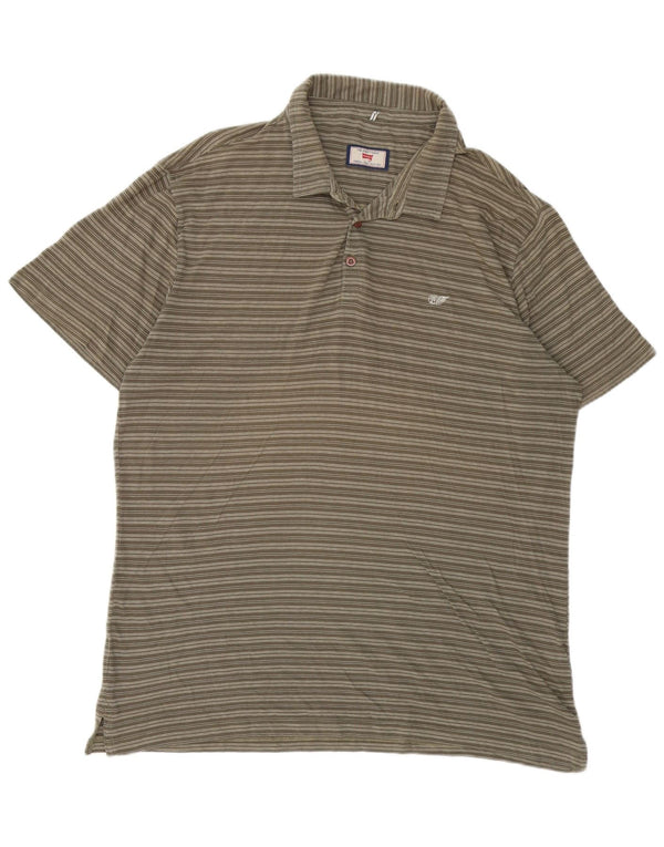 Carrera Polo Regular Fit XL Kaki Rayé Coton Homme