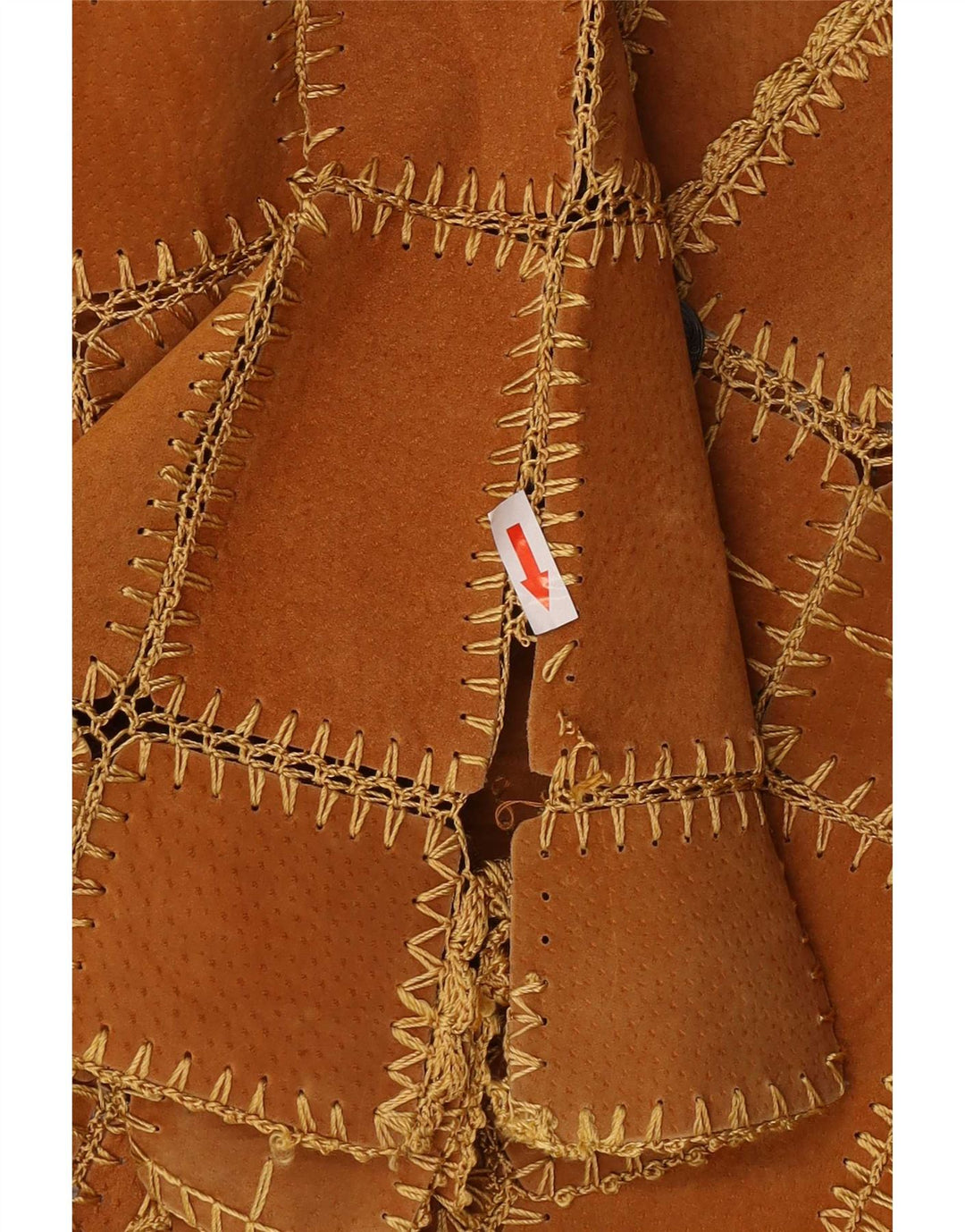 Gilet en daim femme vintage XL Patchwork marron