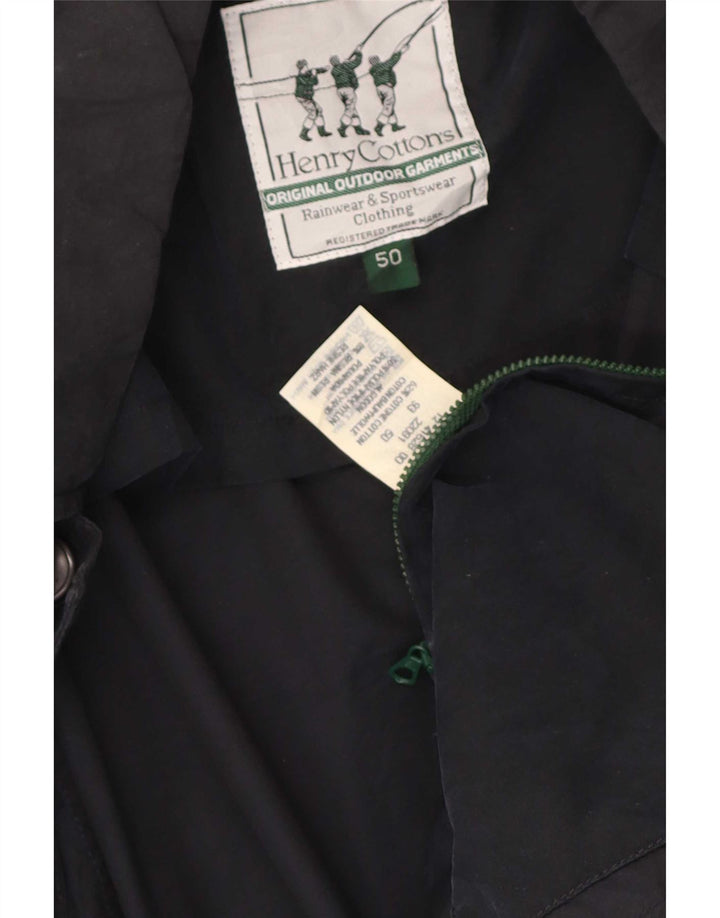 Henry Cottons Veste de Pluie Homme IT 50 Large Bleu Marine Coton
