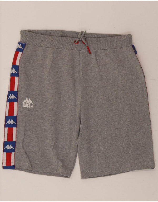 Kappa Short de Sport Graphique Homme Gris Moyen Coton Colorblock