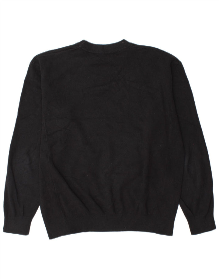 Zara Pull à col rond pour homme en coton noir moyen