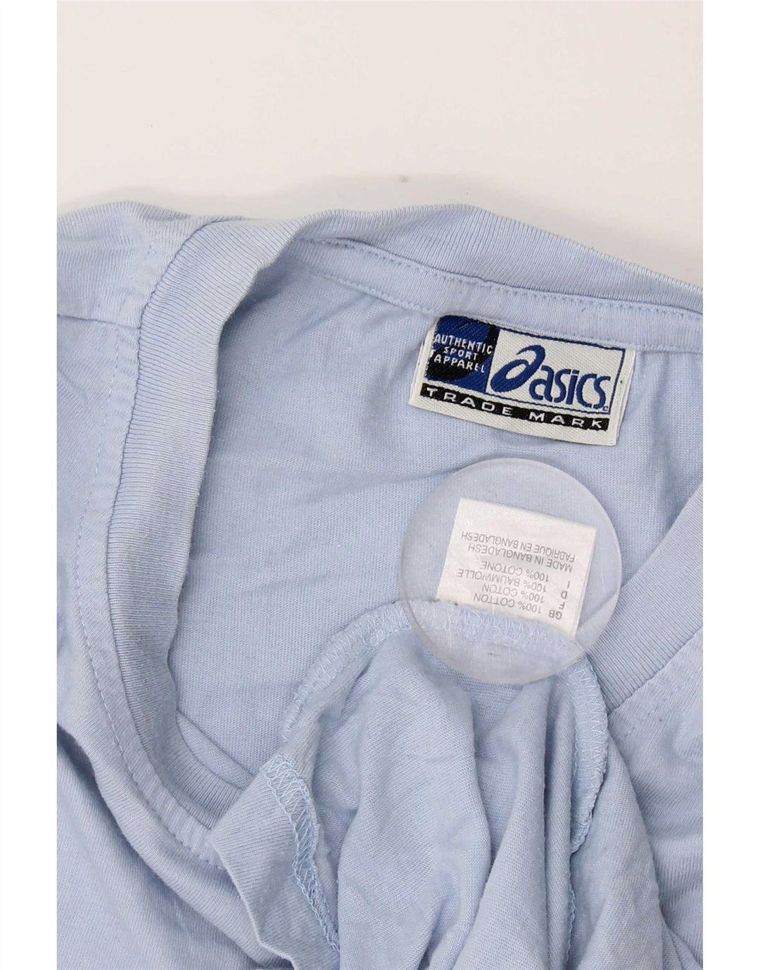 Asics T-Shirt Homme Top XL Bleu Rayé Coton