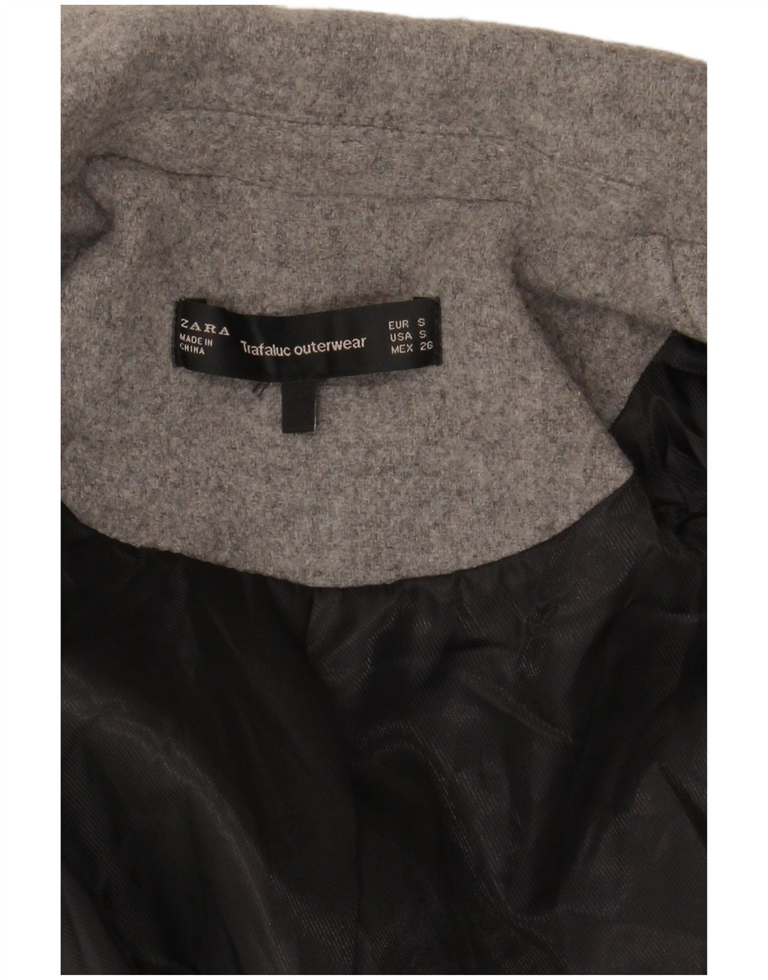 ZARA Manteau croisé pour femme UK 10 Petit Gris