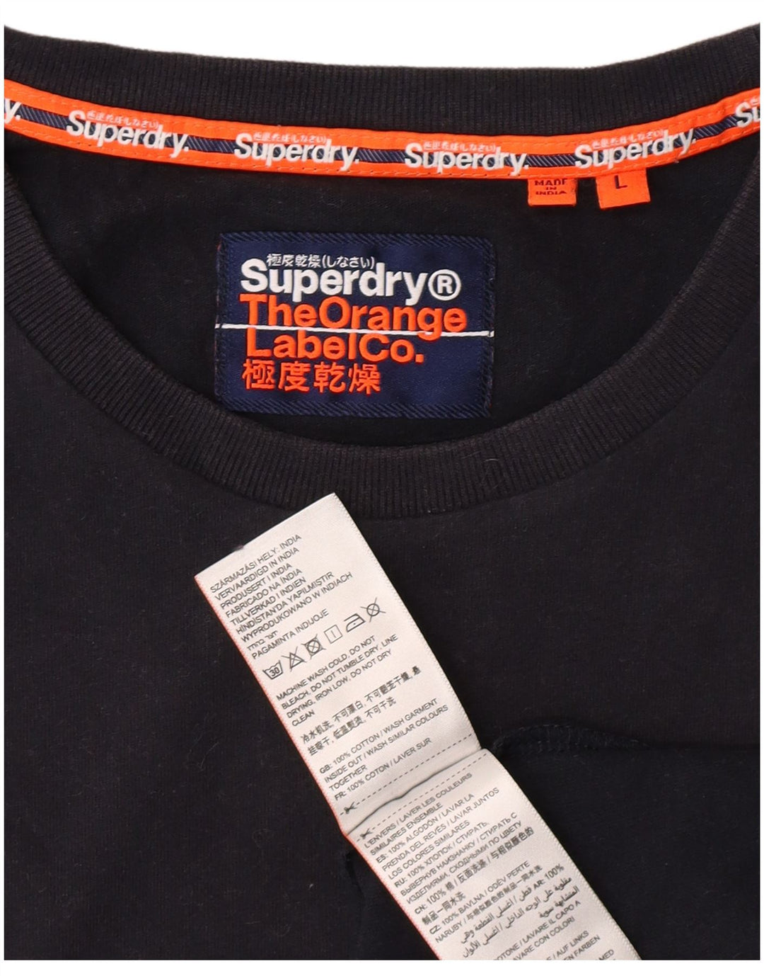 SUPERDRY T-Shirt Homme Haut Large Noir Coton Classique