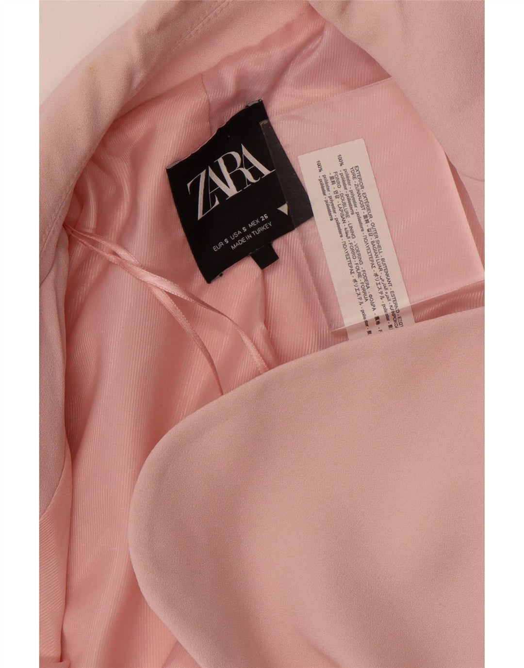 Zara Veste Blazer 2 Boutons Femme UK 10 Petit Rose Polyester