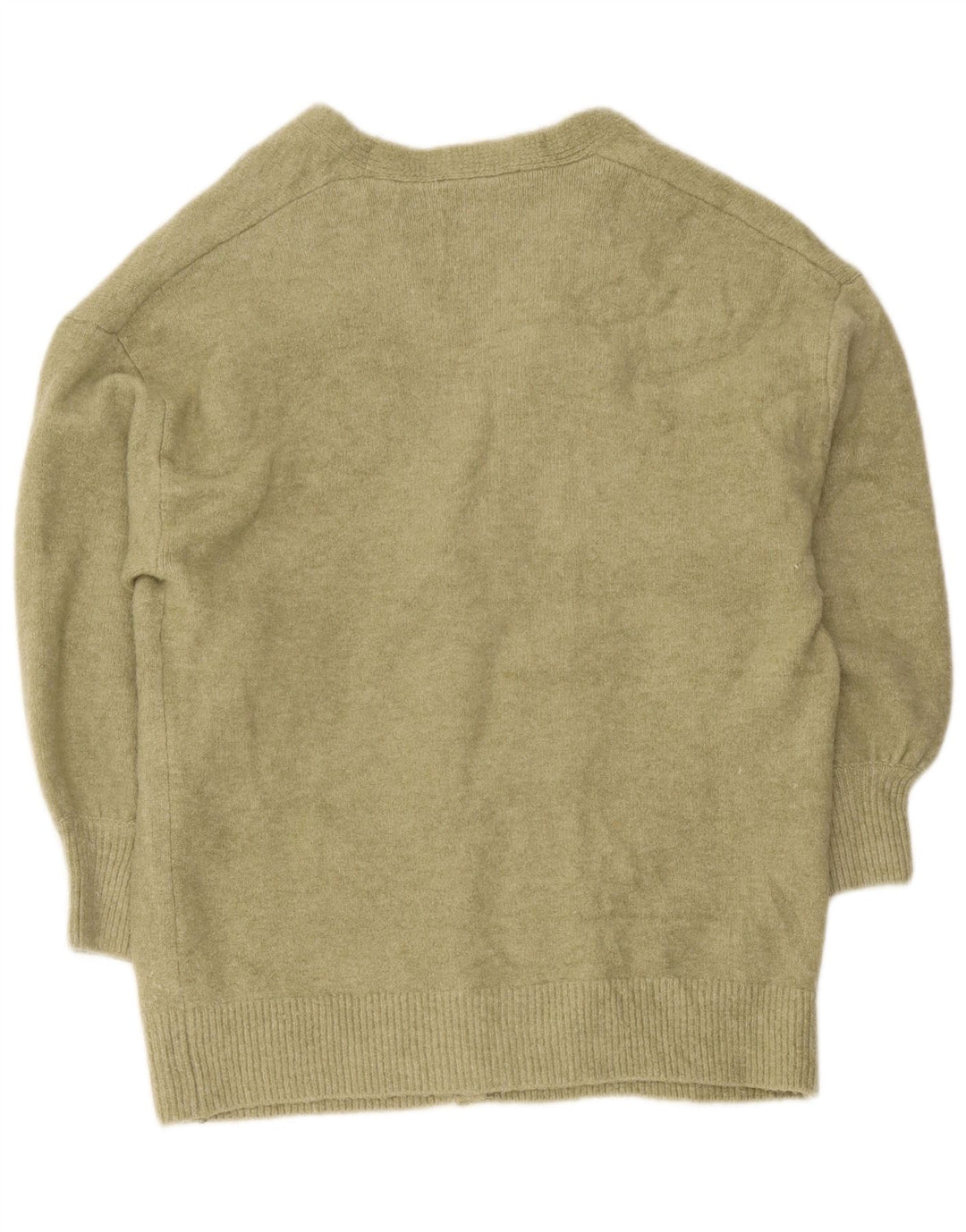 Zara Womens Cardigan Oversize Pull UK 10 Petit Kaki Acrylique