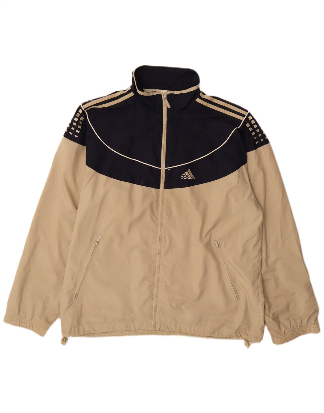 Adidas Veste de survêtement pour homme Large Beige Colourblock Polyester