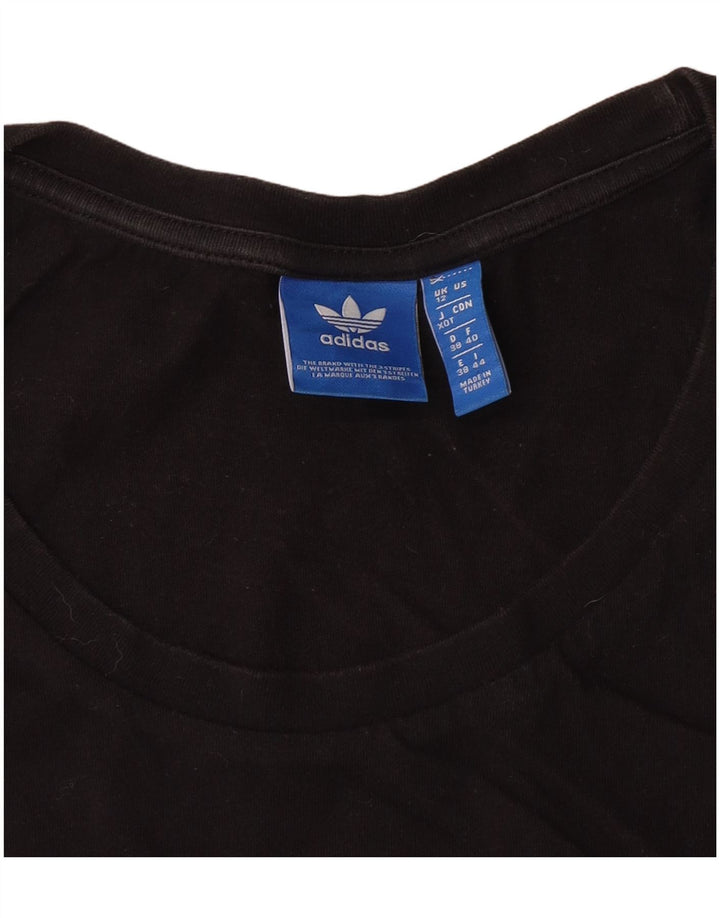 Adidas Femmes Crop Graphic Débardeur UK 12 Moyen Noir