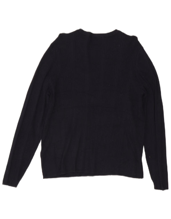 Marks & Spencer Pull col bateau pour femme UK 22 3XL Bleu marine Viscose