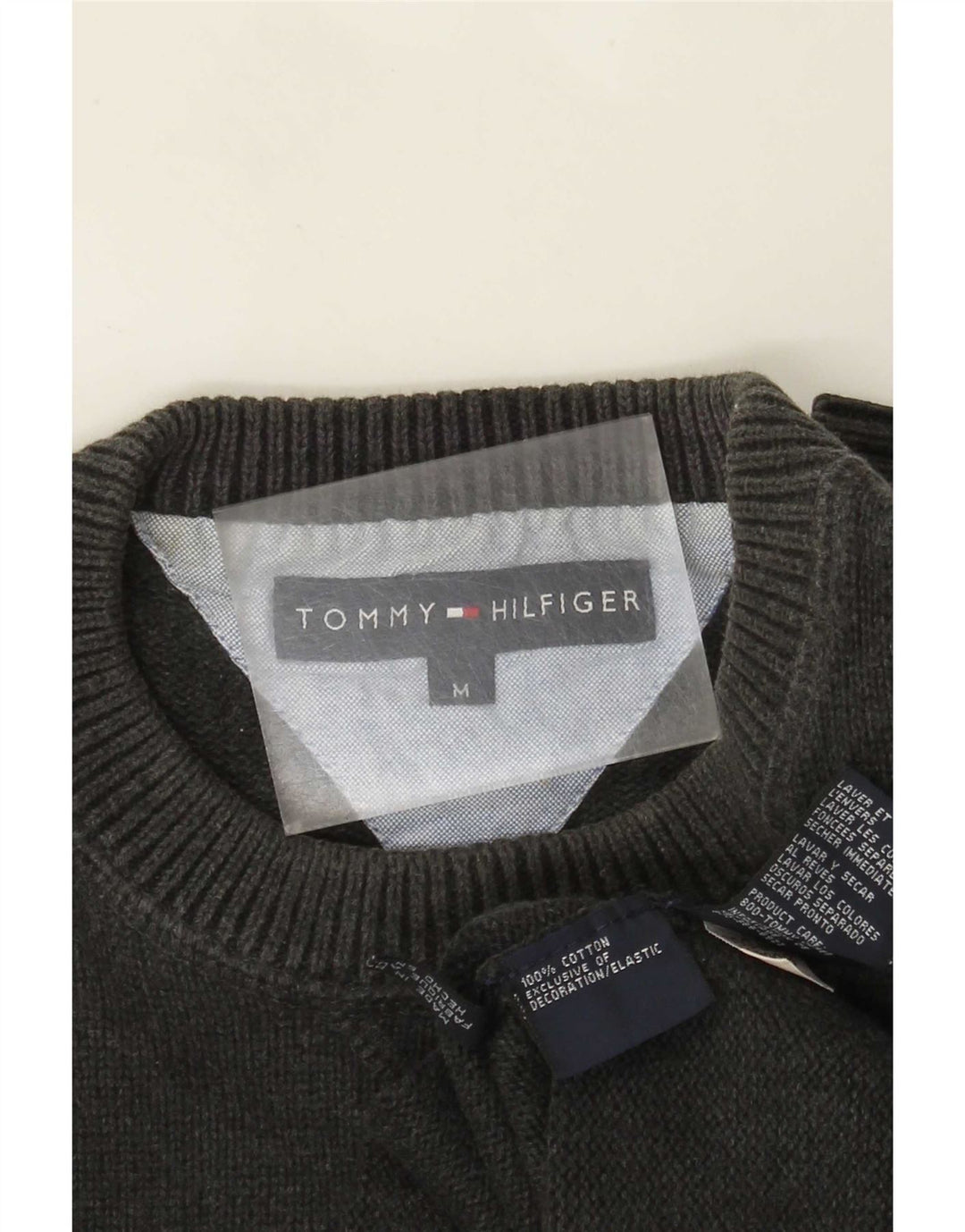 Tommy Hilfiger Pull Ras du Cou Homme Gris Moyen Coton