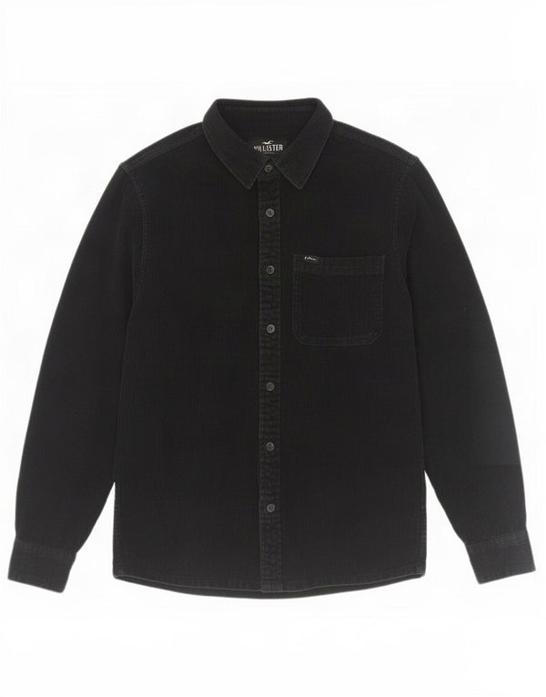 Hollister Chemise en velours côtelé pour homme Small Noir Coton
