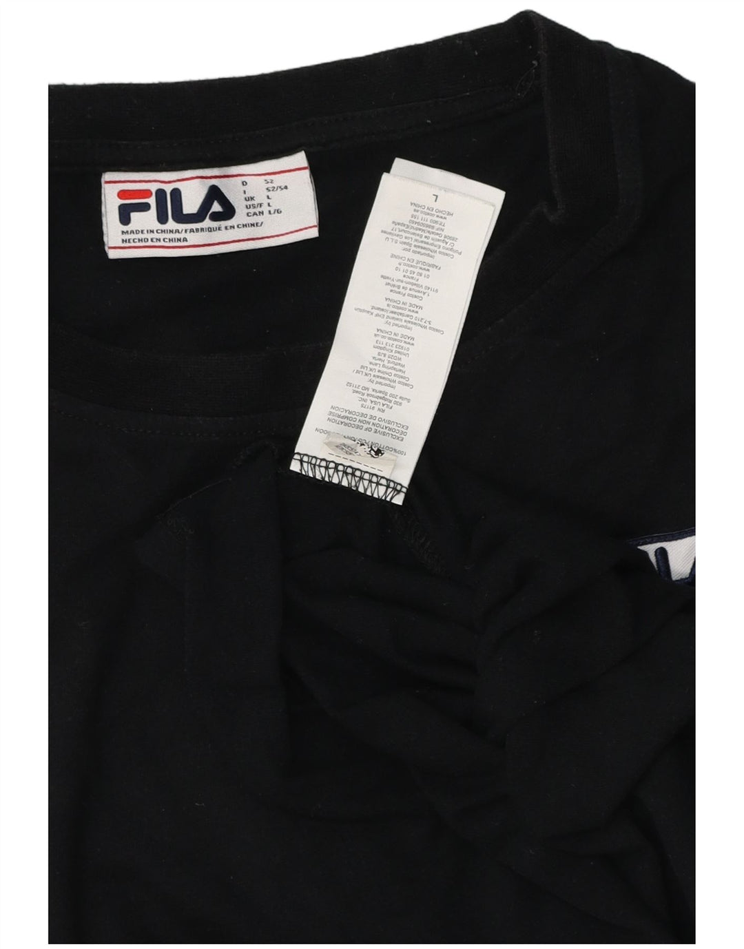 FILA T-Shirt Femme Haut Large Noir Coton
