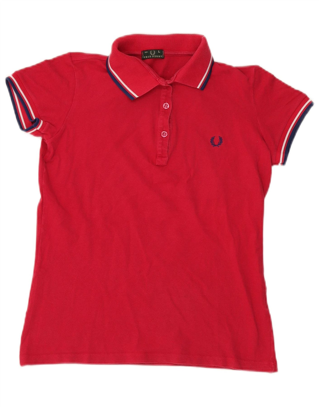 Fred Perry Polo Femme UK 14 Large Rouge