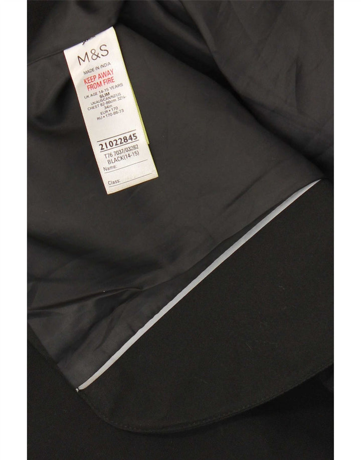 Marks & Spencer Veste Blazer 2 Boutons Garçon 14-15 ans Noir Polyester