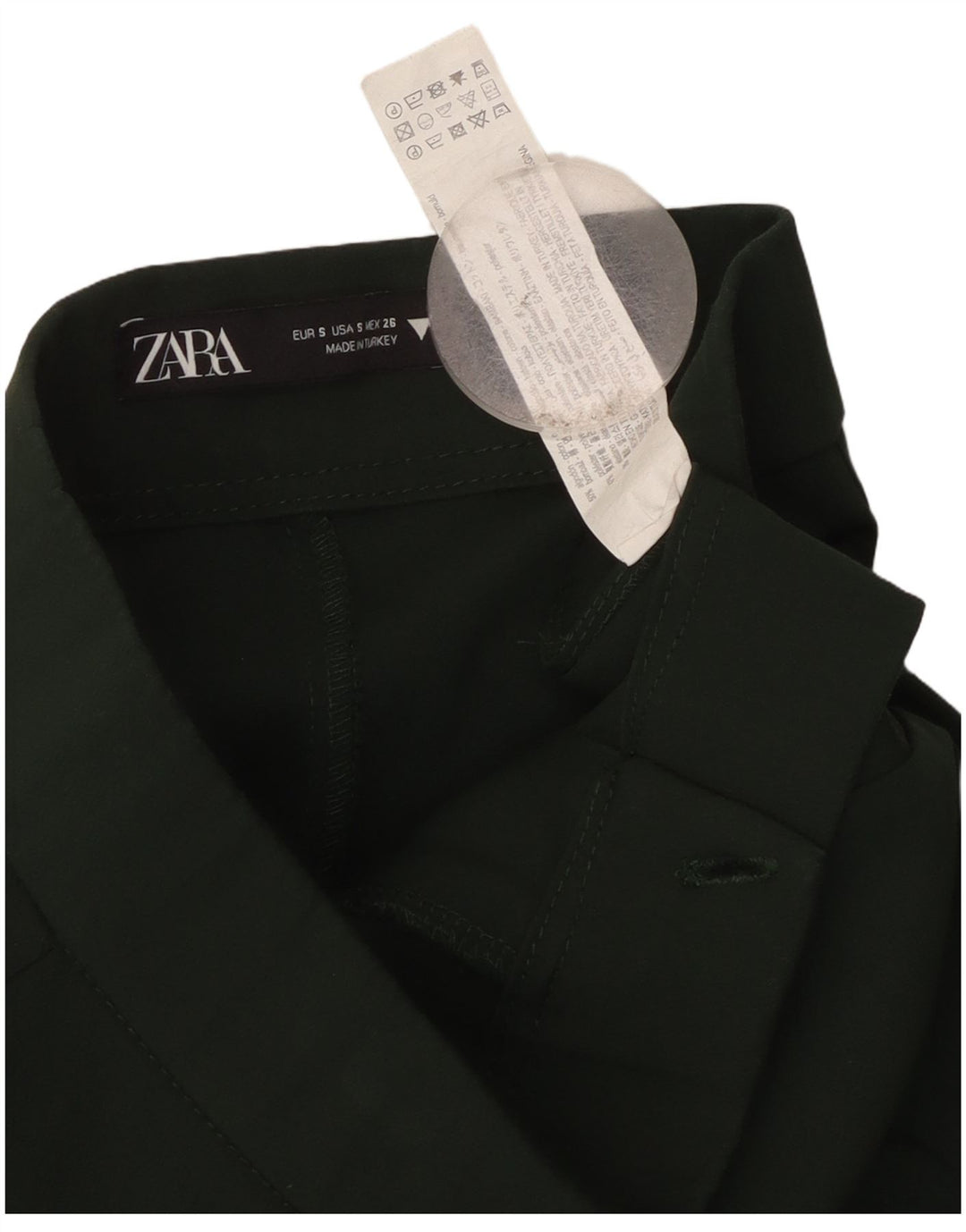 Pantalon décontracté bootcut femme ZARA petit W26 L25 coton vert