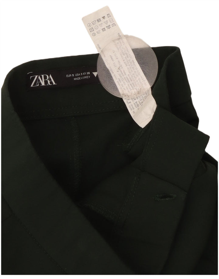 Pantalon décontracté bootcut femme ZARA petit W26 L25 coton vert