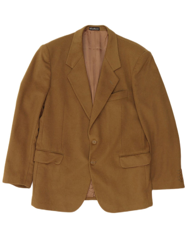 vintage Homme 2 Bouton Blazer Veste IT 52 XL Kaki Cachemire