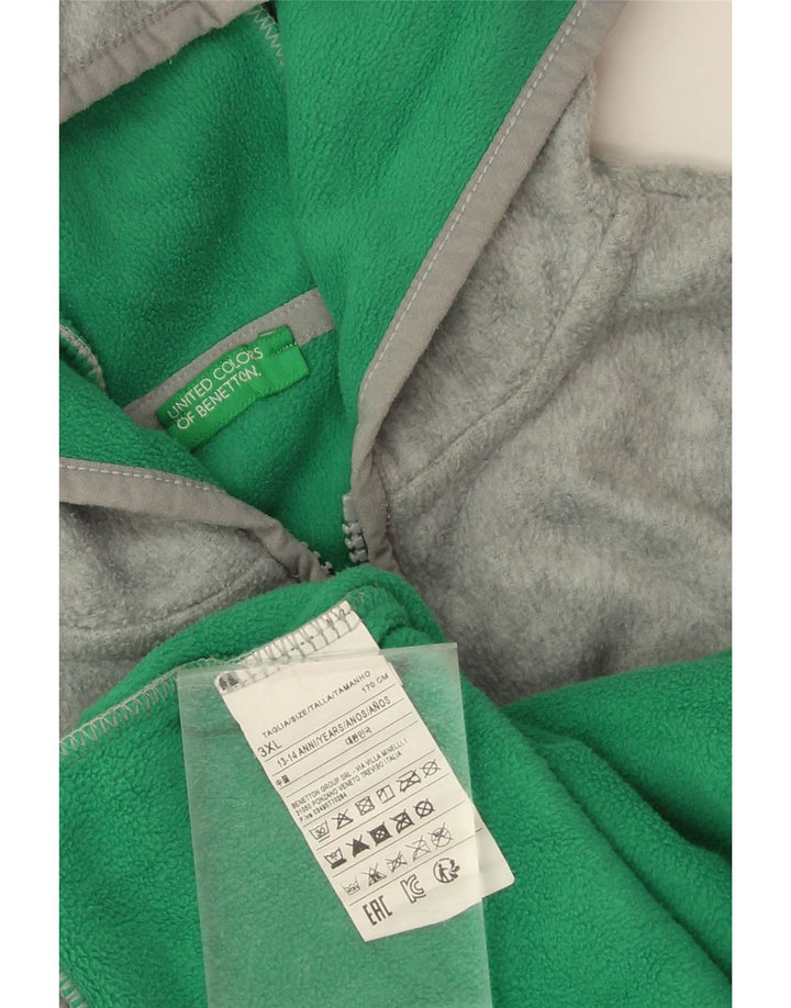 Benetton Veste Polaire à Capuche Garçon 13-14 ans 3XL Gris Polyester