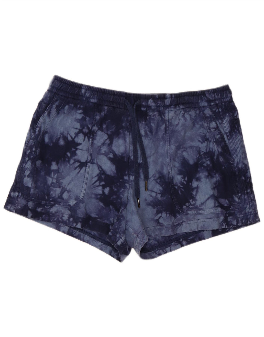 ATHLETA Short de sport pour femme UK 14 Grand bleu marine en coton tie-dye