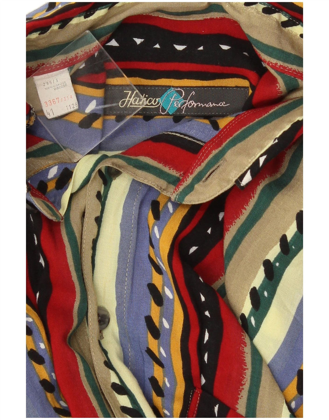 Hatico Performance Chemise Homme Taille 41 Grande Viscose Rayée Multicolore