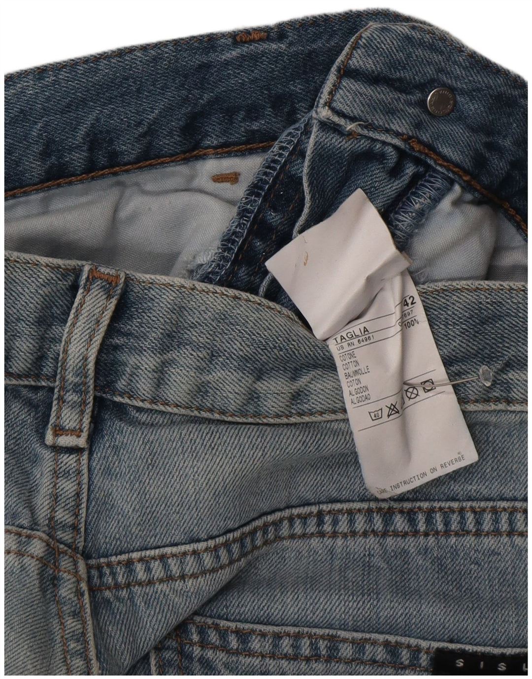 Sisley Jean Bootcut Femme IT 42 Medium W30 L30 Bleu Coton