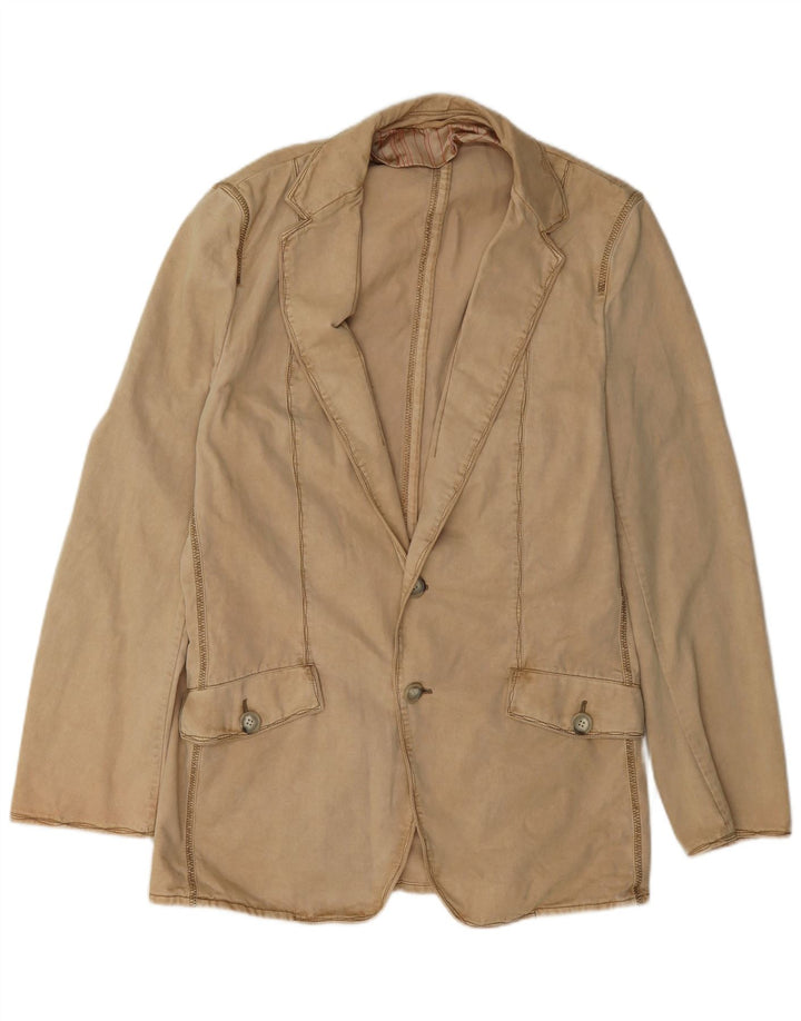 Hugo Boss Veste blazer à 2 boutons pour homme EU 48 Coton beige moyen