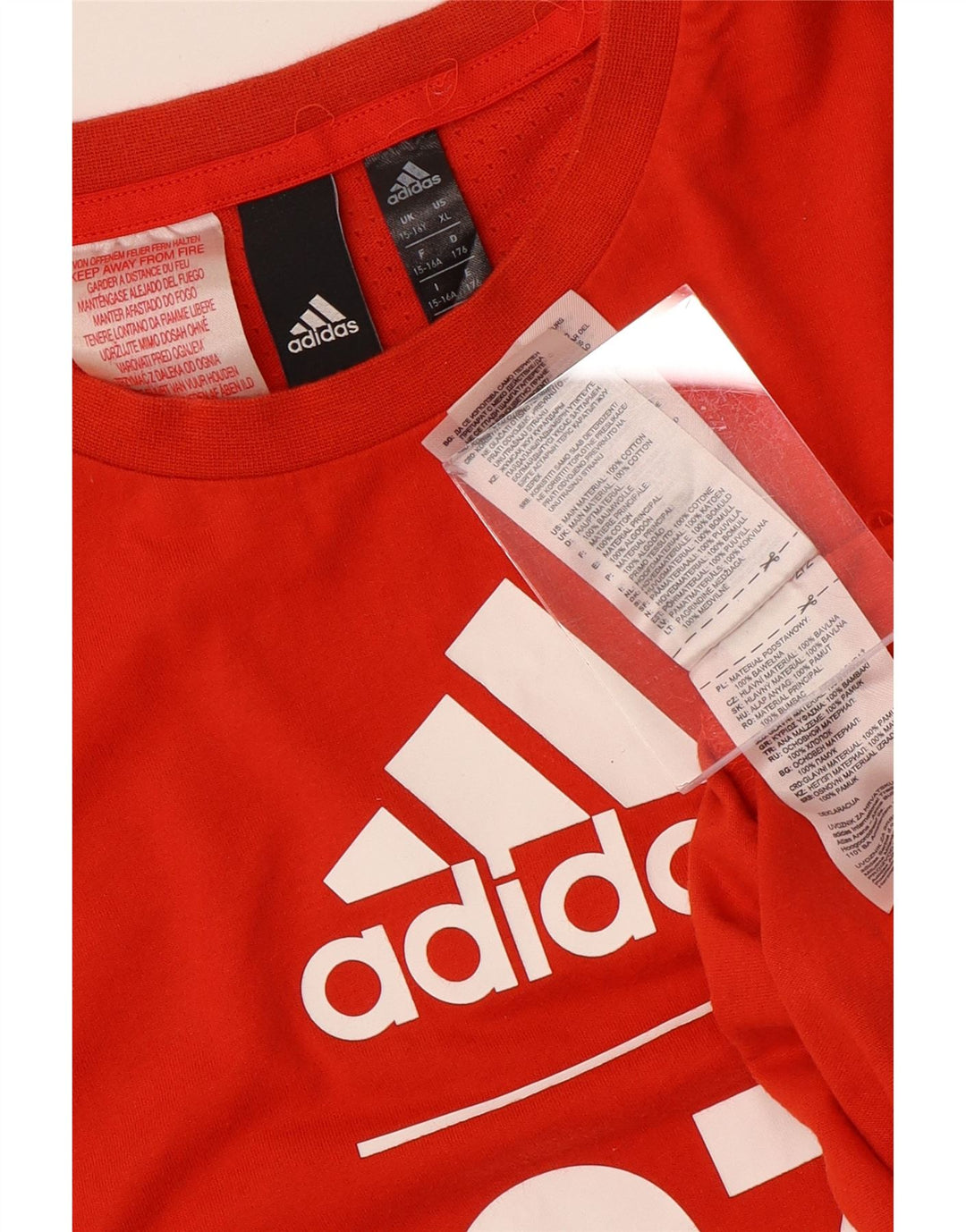 ADIDAS T-Shirt Graphique Garçon 15-16 ans Orange Coton