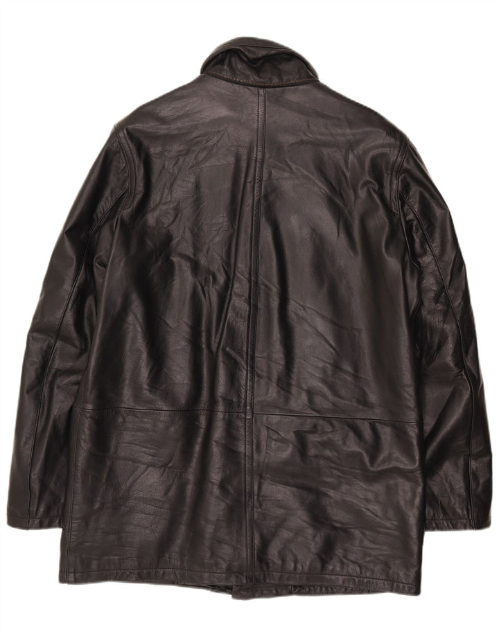 Conbipel Manteau en Cuir Homme IT 52 Grand Cuir Noir