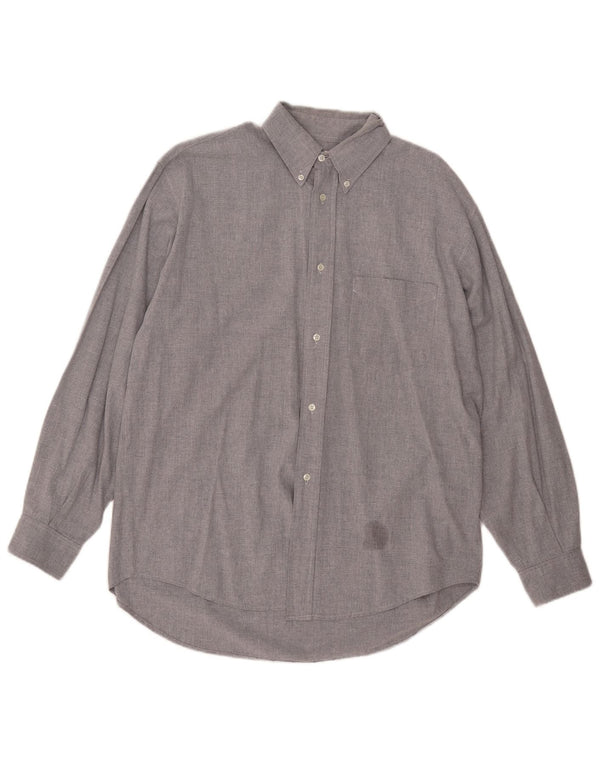 Benetton Chemise Homme Large Gris Coton