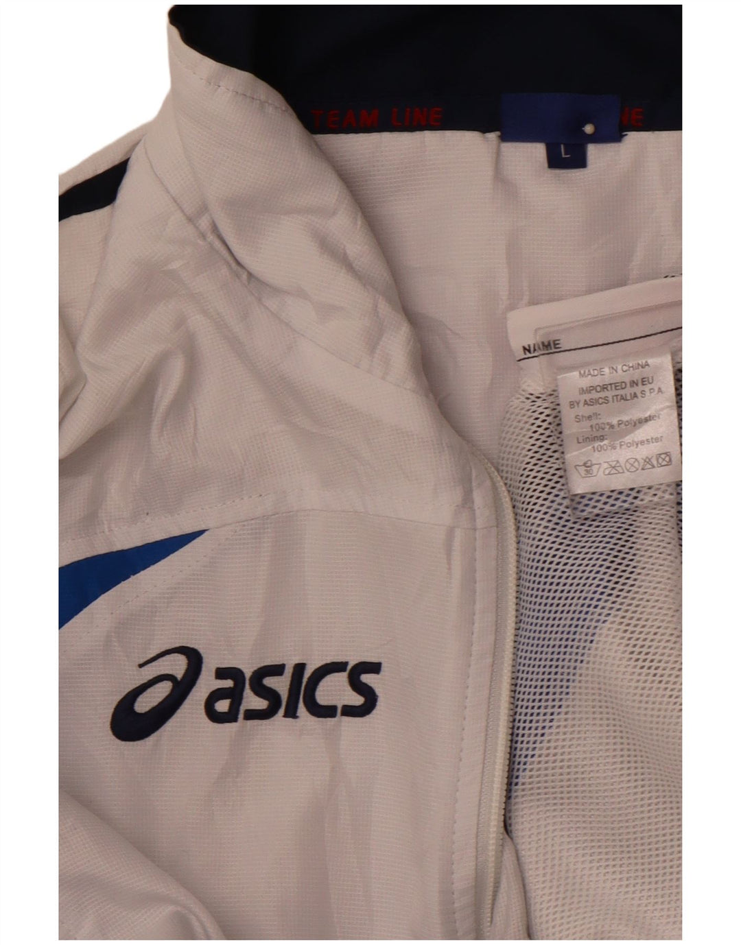 ASICS Veste de survêtement pour homme Large Blanc Colorblock Polyester