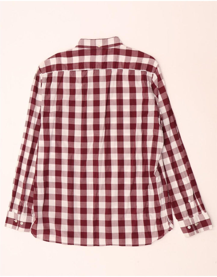 French Connection Chemise Homme XL Bordeaux Vichy Coton