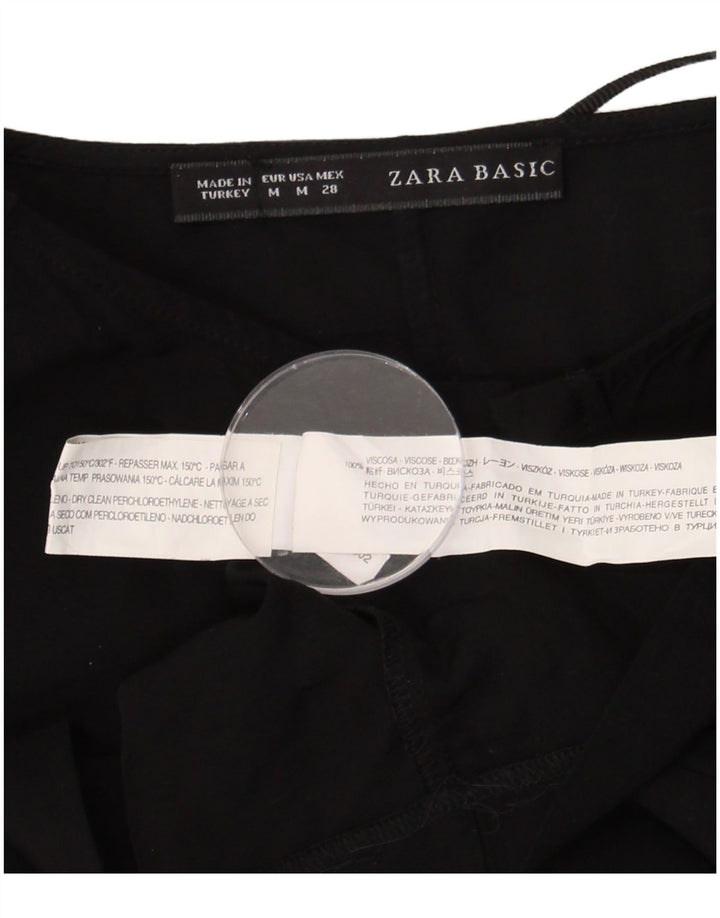 Zara Robe droite à manches 3/4 pour femme UK 14 Viscose noir moyen