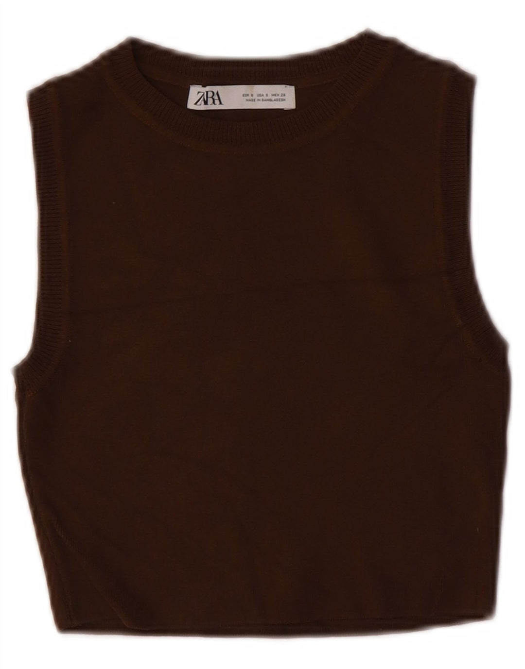 Zara Femme Débardeur UK 8 Small Marron Viscose