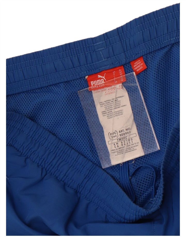 Puma Short de Sport Graphique Garçon 13-14 ans Bleu Polyester