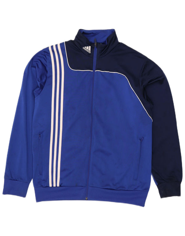 Adidas Veste de survêtement pour homme UK 42/44 Large Bleu Colorblock Polyester