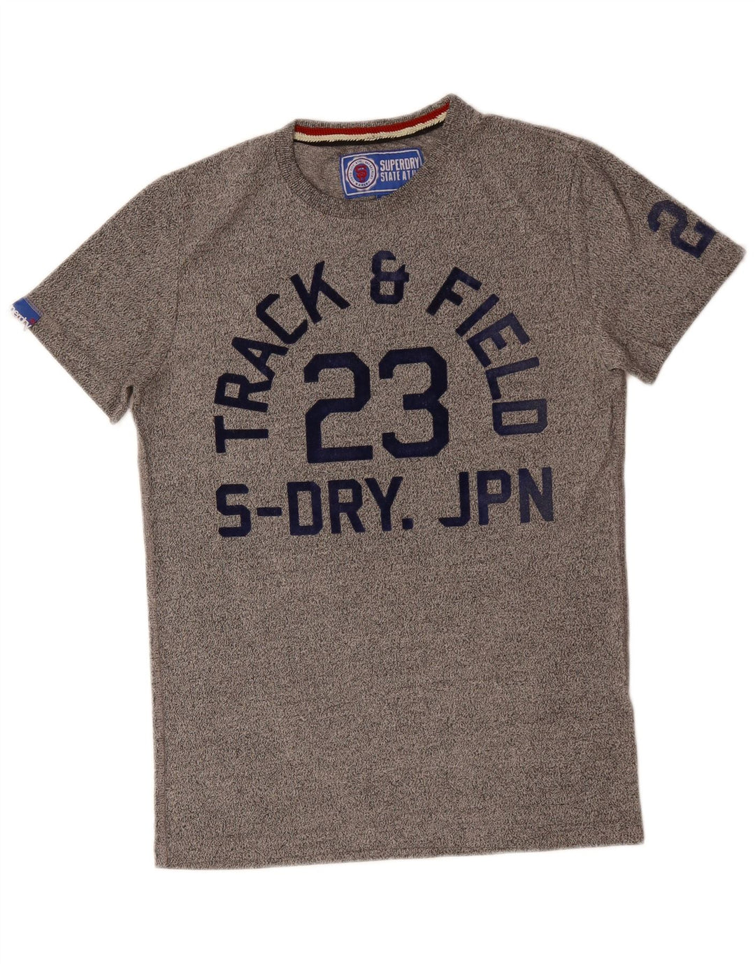 SUPERDRY T-Shirt Graphique Track & Field Homme Petit Gris Coton