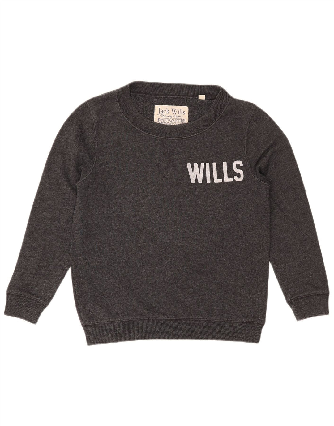 JACK WILLS Sweat-shirt surdimensionné graphique pour femme UK 8 Small Gris