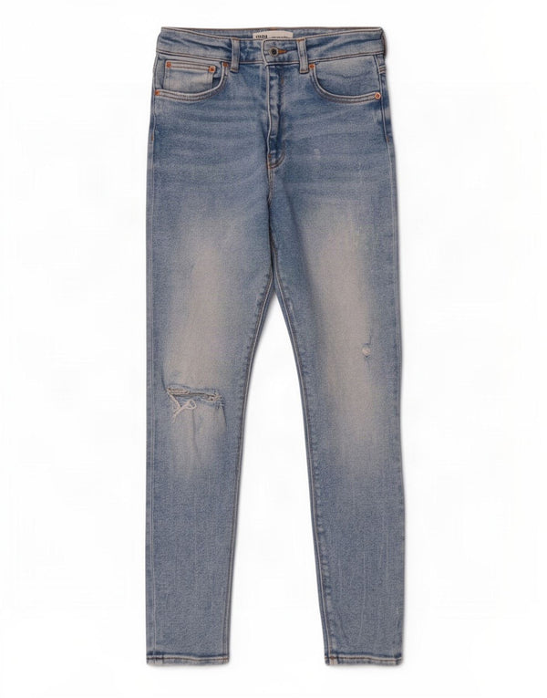 Zara Jean skinny taille haute effet vieilli pour femme EU 38 Small W28 L28 Bleu