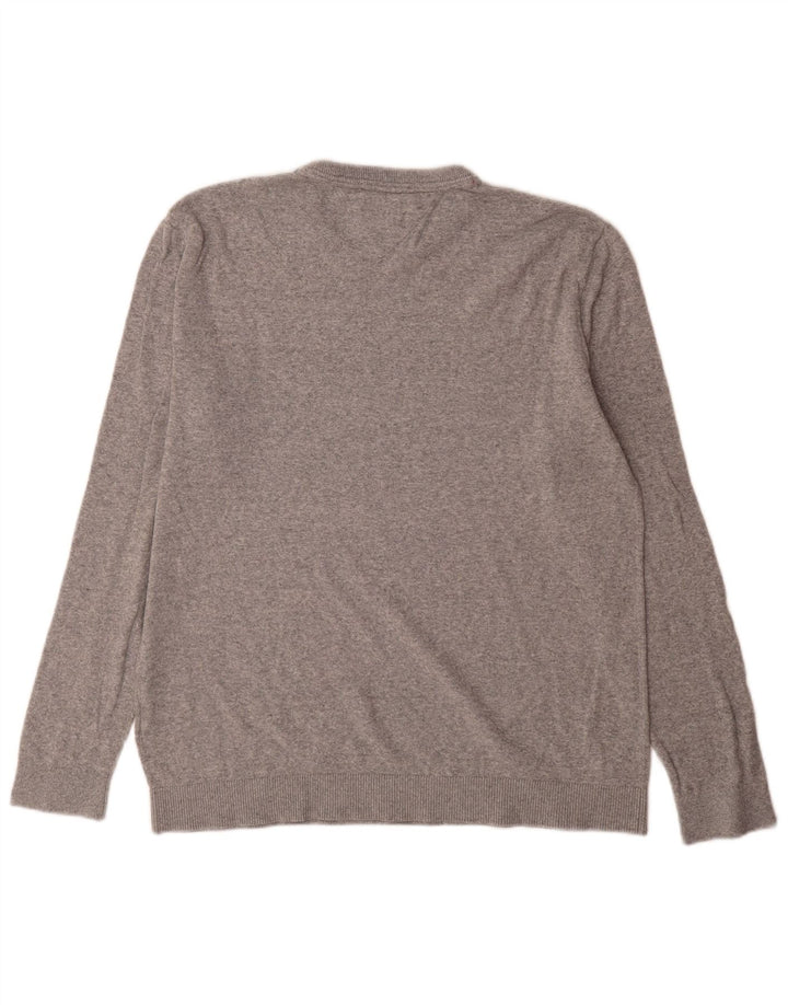 Tommy Hilfiger Pull Ras du Cou Homme Gris Moyen Coton
