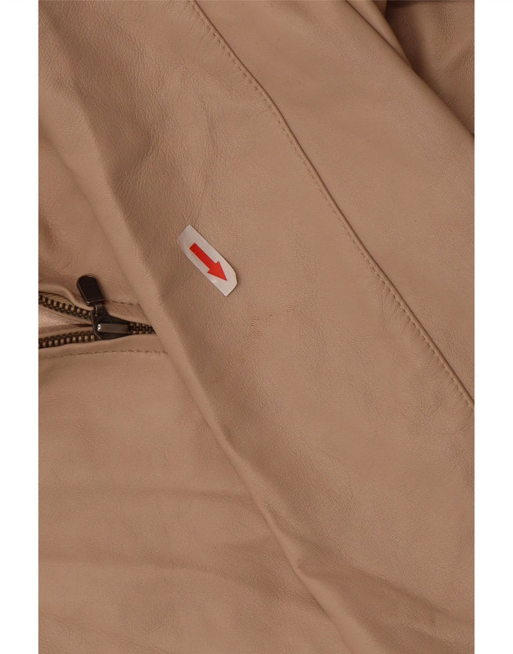 Lakeland Veste en cuir pour femme UK 12 Cuir beige moyen