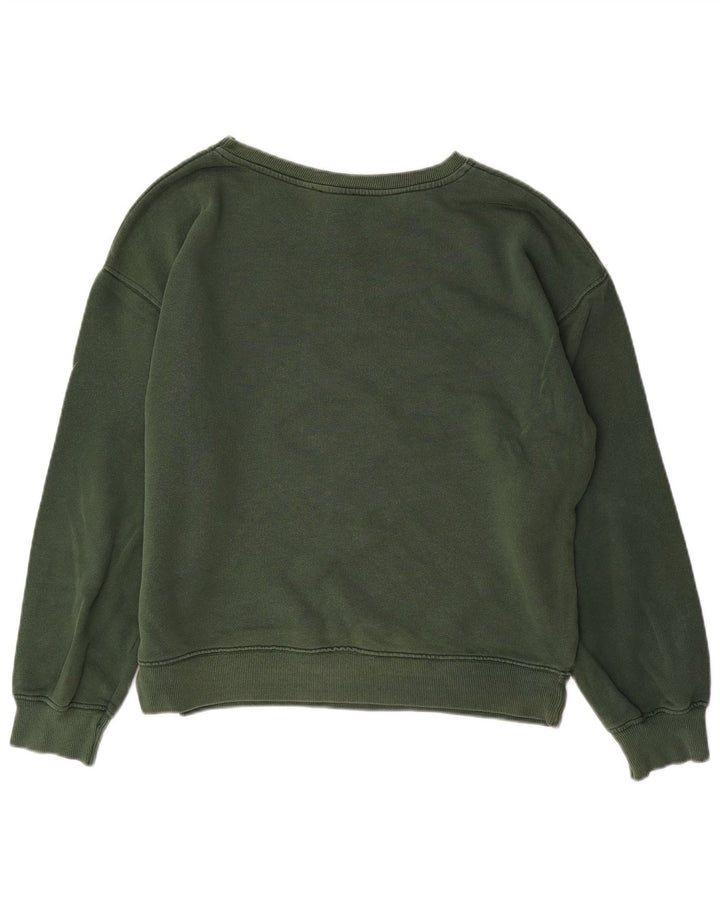 ZARA Femme Harvard Sweat-shirt graphique surdimensionné UK 14 Vert moyen