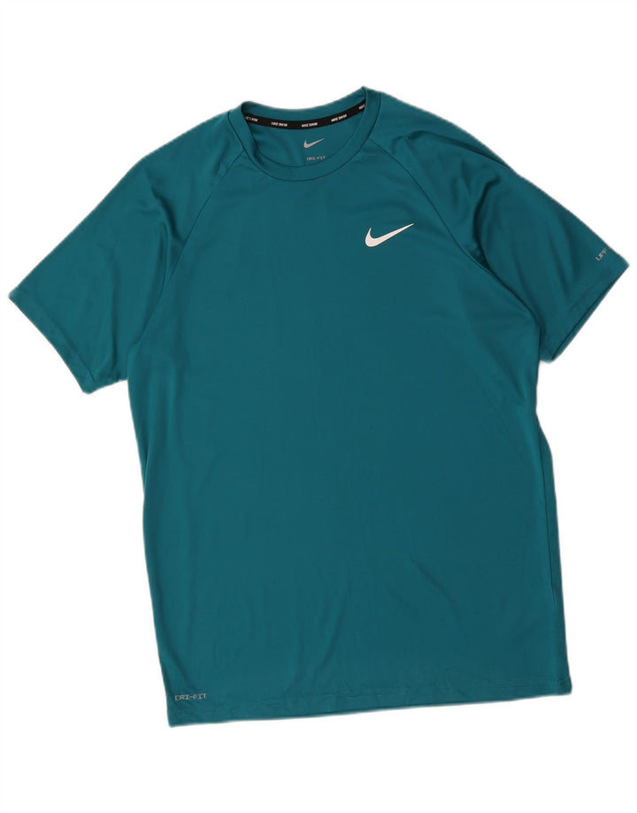 Nike Homme Dri Fit T-Shirt Haut Bleu Moyen Polyester
