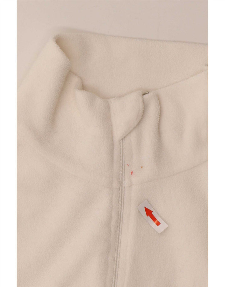 Brugi Pull polaire à col zippé pour femme UK 14 Medium Blanc Polyester