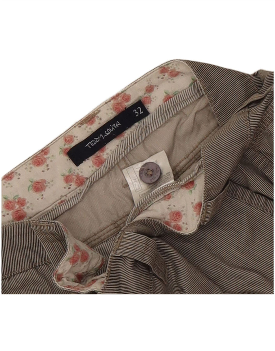 Teddy Smith Short cargo pour homme W32 en coton à fines rayures gris moyen