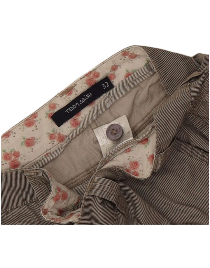 Teddy Smith Short cargo pour homme W32 en coton à fines rayures gris moyen