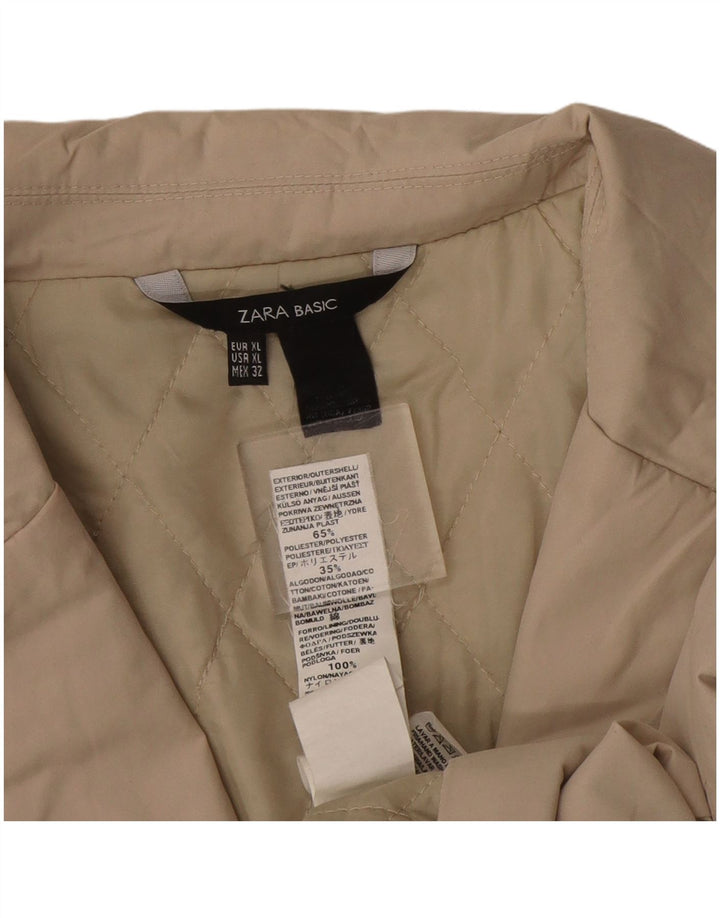 Zara Femme Veste Blazer UK 18 XL Beige Polyester