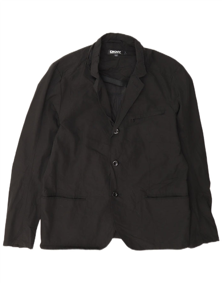 Dkny Veste blazer à 3 boutons pour homme UK 40 Grand coton noir