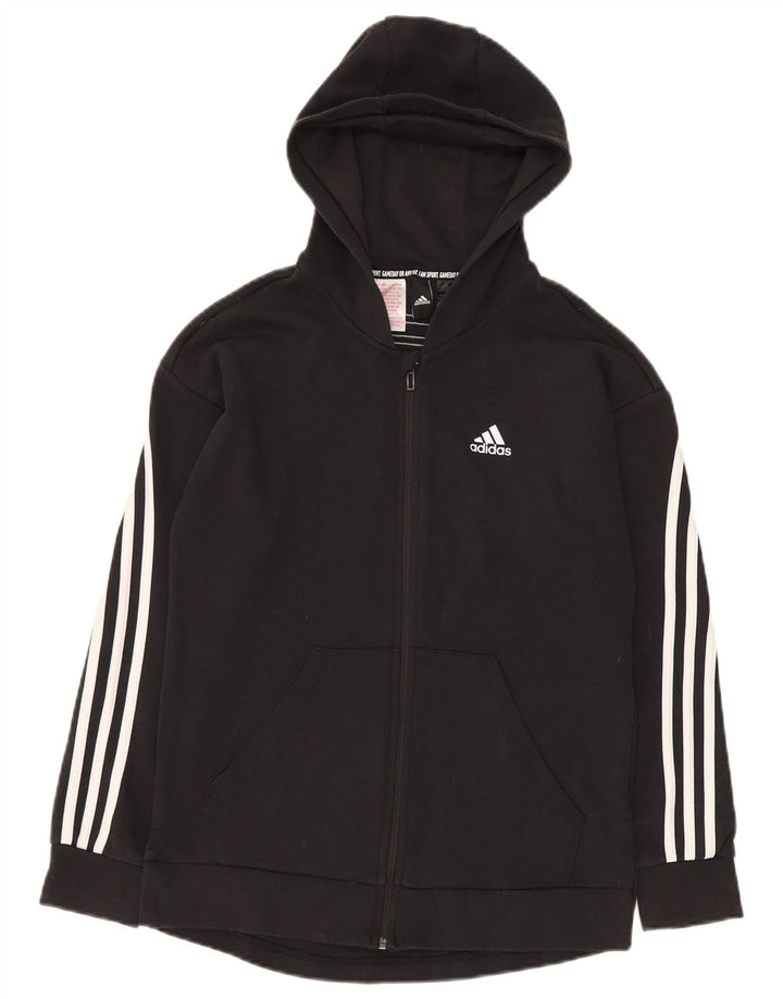 ADIDAS Pull à capuche coupe ample avec fermeture éclair pour garçon 14-15 ans Noir Coton