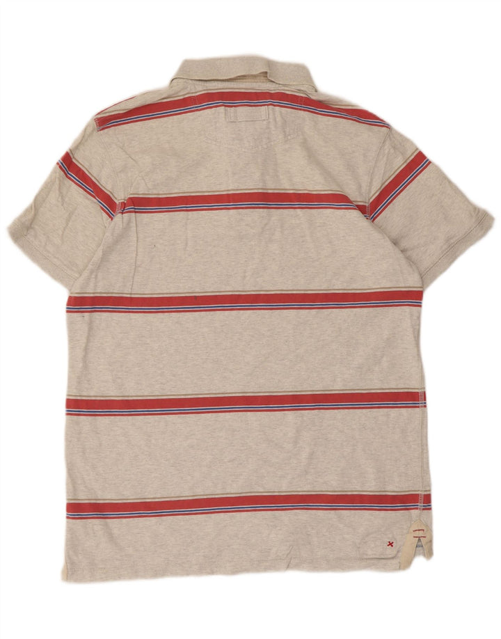 Polo Homme Fat Face Petit Coton Rayé Gris